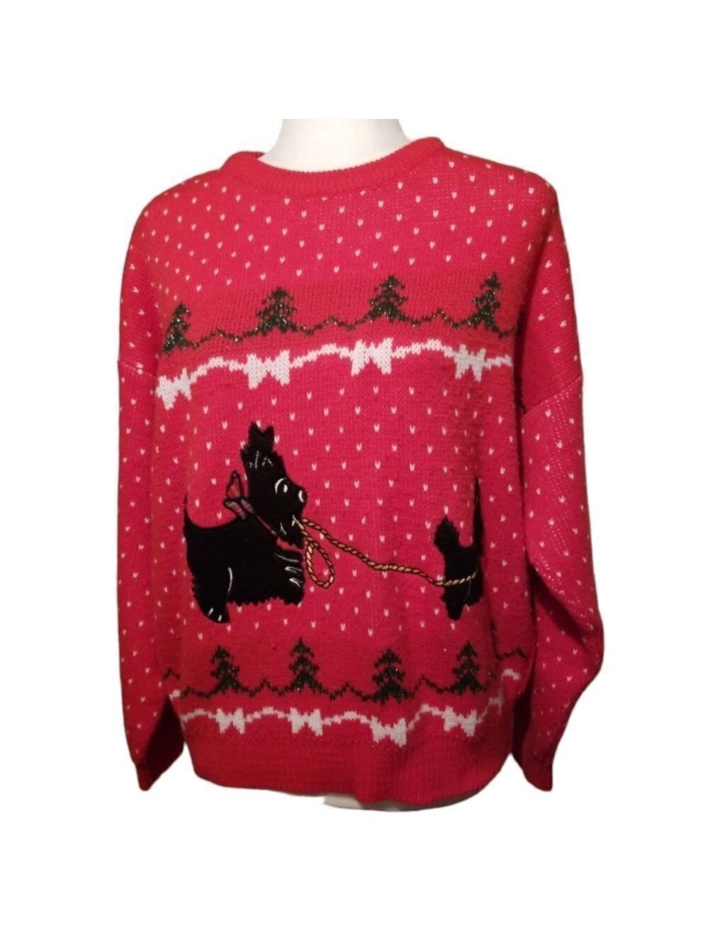 Easton Park Pullover Holiday Scotty Dog Sweater Size XL
